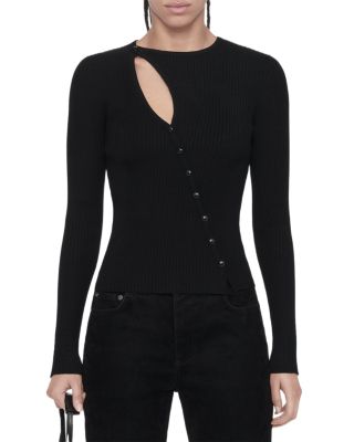 Cruz Cutout Asymmetrical Button Front Top