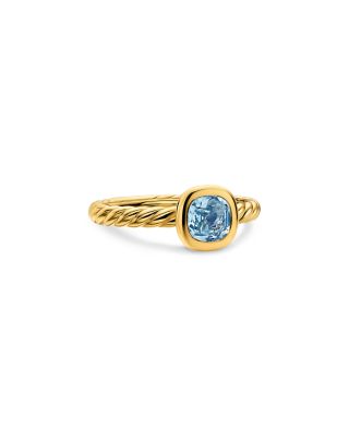 DY Mercer A&reg; Color Cable Ring in 18K Yellow Gold with Sky Blue Topaz 5.5mm