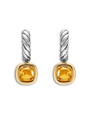 A&reg; Color Drop Earrings in Sterling Silver with 14K Yellow Gold