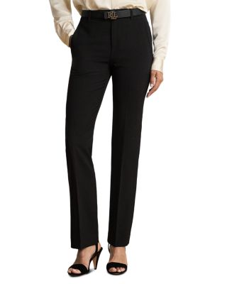 Stretch Crepe Straight Pants