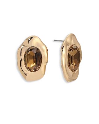Molten Glow Crystal Stud Earrings