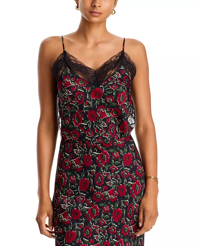 Veronica Beard Johanan Lace Trim Printed Camisole