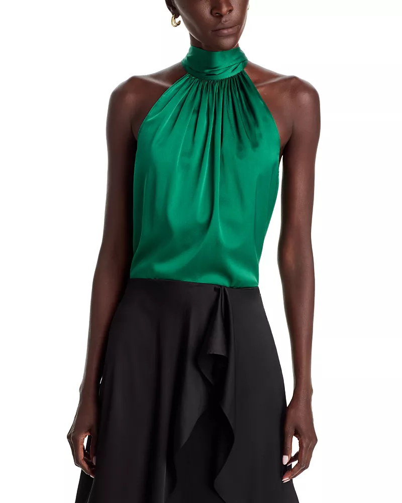 Ramy Brook Lori Silk-Blend Draped Top