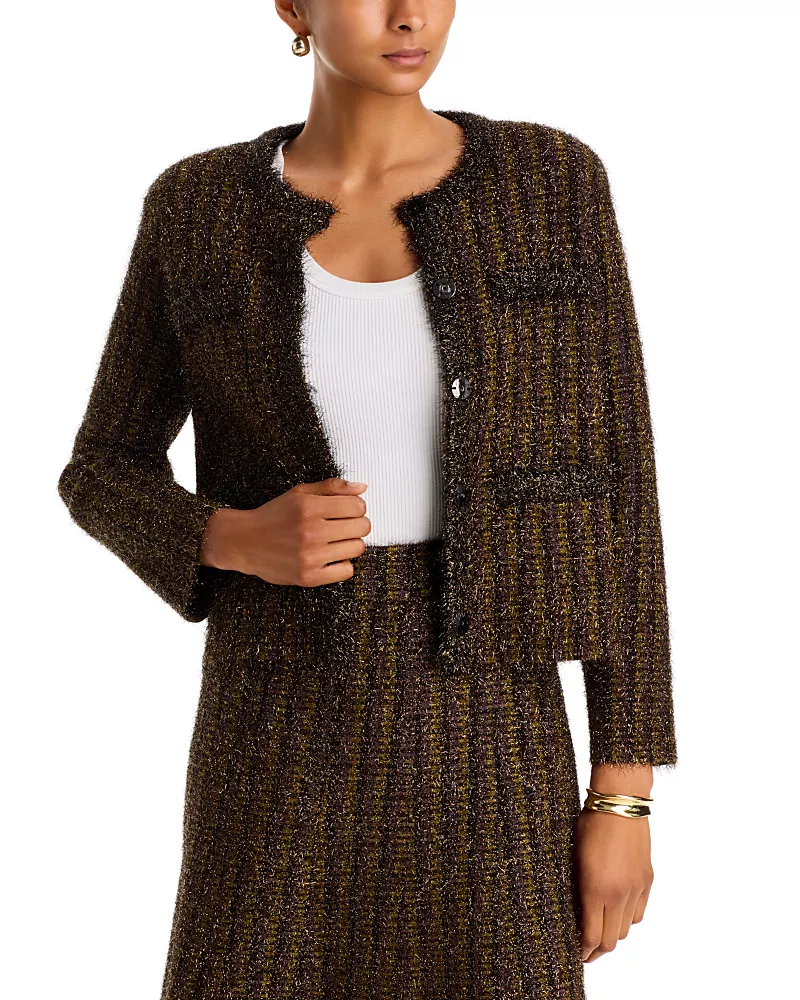 Veronica Beard Keziah Metallic Knit Jacket