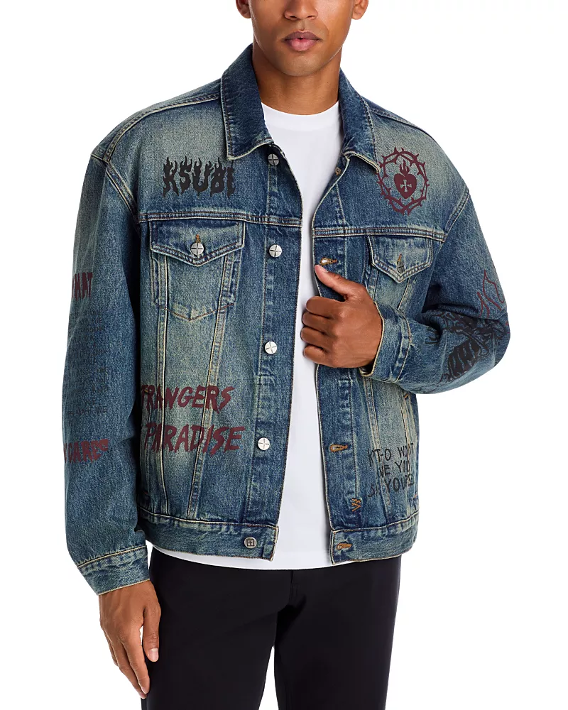 Ksubi Oh G Denim Jacket in Billy Blue Skool