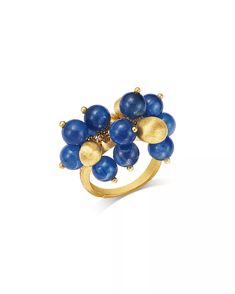 Marco Bicego 18K Yellow Gold Africa Kyanite & Textured Bead Cluster Statement Ring