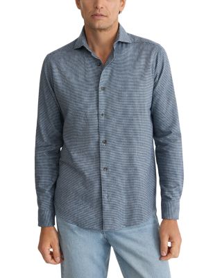 Cotton Houndstooth Check Flannel Casual Shirt