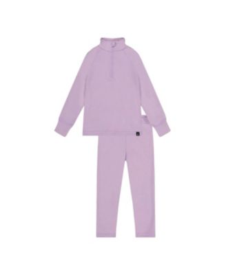 Girls' Two Piece Brushed Half-Zip Top & Pants Thermal Underwear - Little Kid, Big Kid