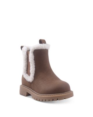 Girls' Lucianna Faux Sherpa Ankle Boots - Toddler