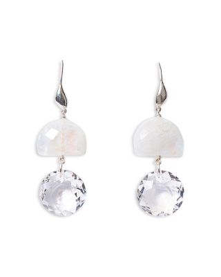 Labyrinth Gemstone Double Drop Earrings
