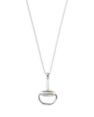 Horsebit Sterling Silver Pendant Necklace, 17-19"