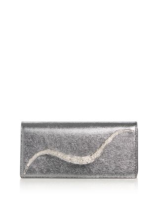 Crystal Curve Leather Clutch