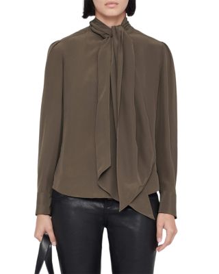 Iris Silk Tie Neck Shirt