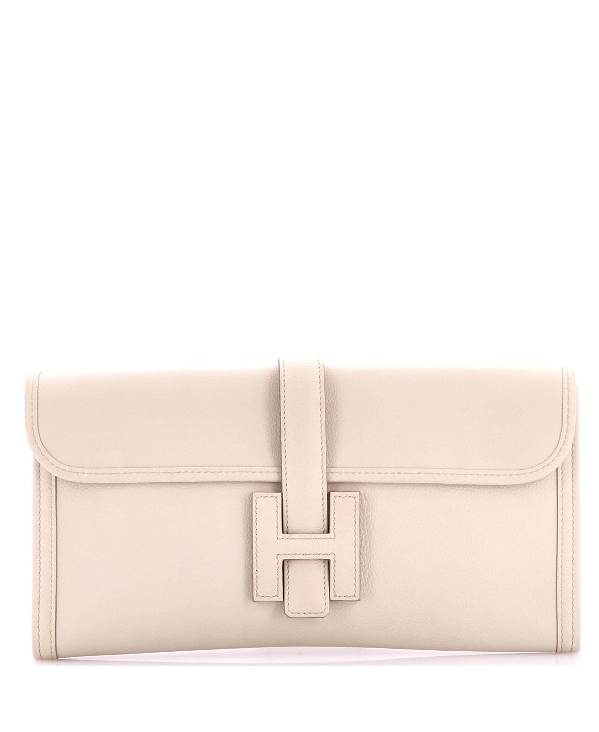 Pre-Owned HERMES Jige Elan Evercolor Leather Clutch