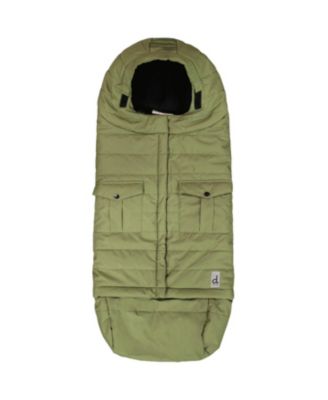 Deux Par Deux Unisex Evolutive Adjustable Hood Footmuff For Car Seats And Strollers - Baby In Olive Green