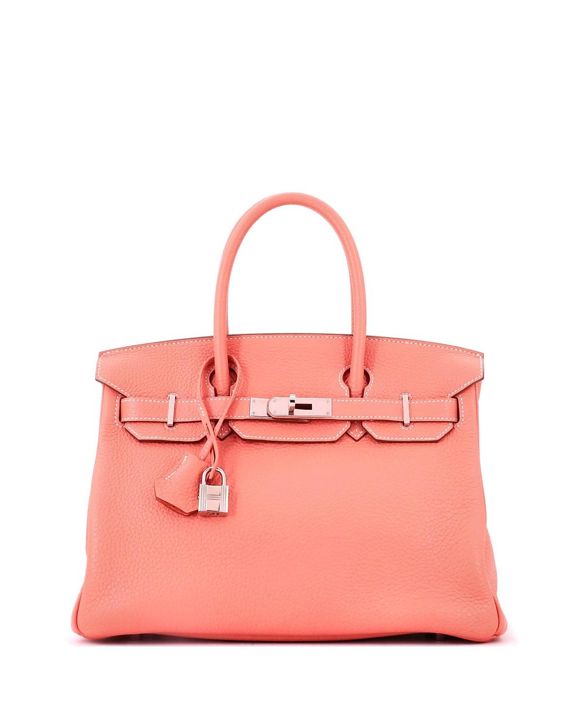 Pre-Owned HERMES Birkin 30 Clemence Leather Palladium Hardware Satchel