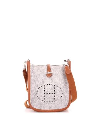 Pre-Owned HERMES Evelyne Iii Mini Felt Crossbody Bag