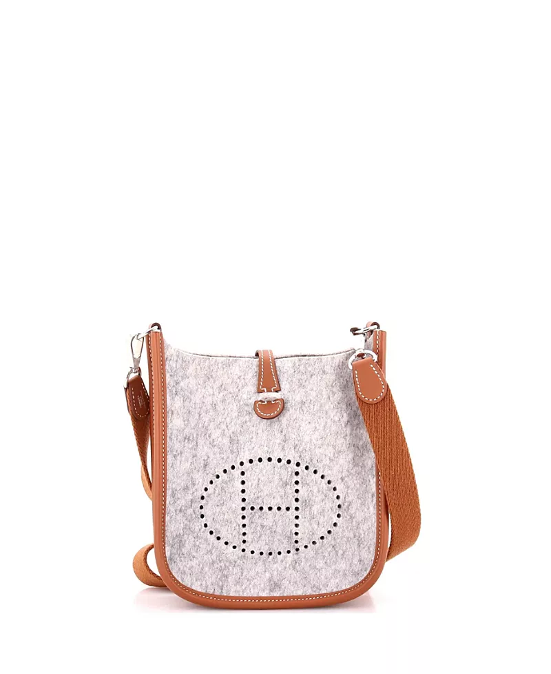 Pre-Owned HERMES Evelyne Iii Mini Felt Crossbody Bag