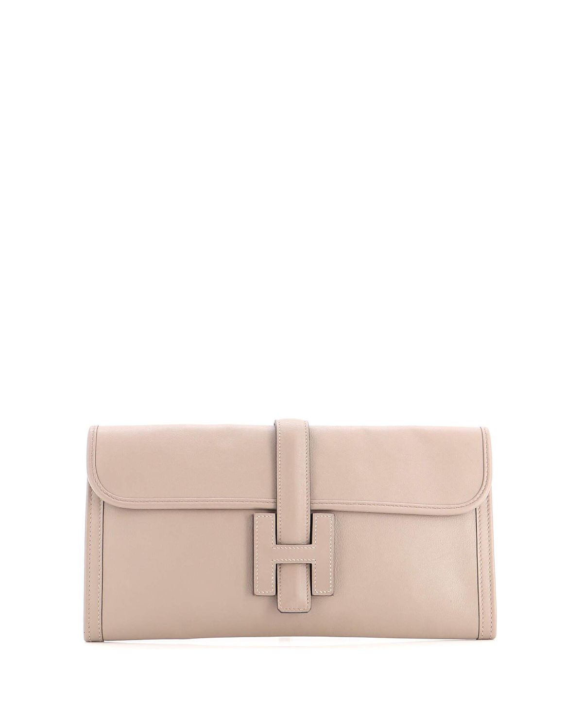 Pre-Owned HERMES Jige Elan Swift Leather Clutch