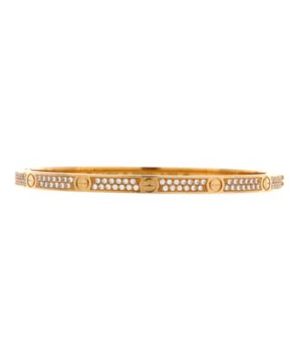  Small Love Bracelet 18K Gold with Pave Diamonds