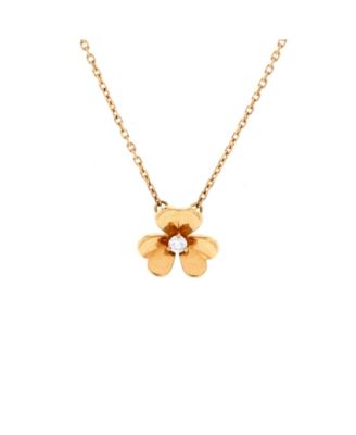  Mini Frivole Pendant Necklace 18K Gold and Diamond, 16"