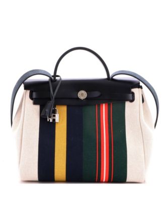 Herbag Zip 31 Rayures d'Equipage Canvas & Leather Tote