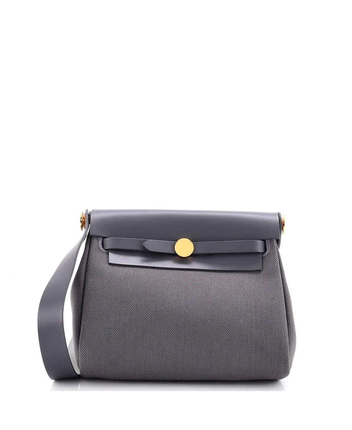 Pre-Owned HERMES Herbag Zip Mini Canvas & Leather Shoulder Bag