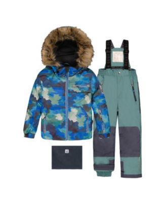  Boys' Play Camouflage Jacket & Reinforced Pants Two Piece Snowsuit - Little Kid, Big Kid