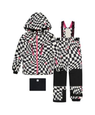 Girls' Teknik Expandable Sleeve Fleece Lined Two Piece Jacket & Pants Snowsuit - Big Kid