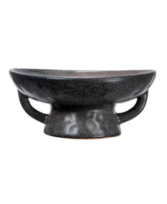  Stoneware Footed Bowl with Handles