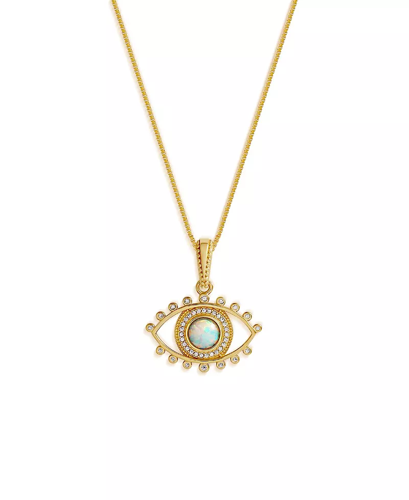 Karma and Luck Luminous Guard Opal Evil Eye Necklace