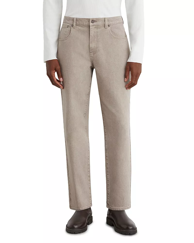 Reiss Bishopsgate Cotton Blend Straight Fit 30.7 Jeans in Warm Taupe