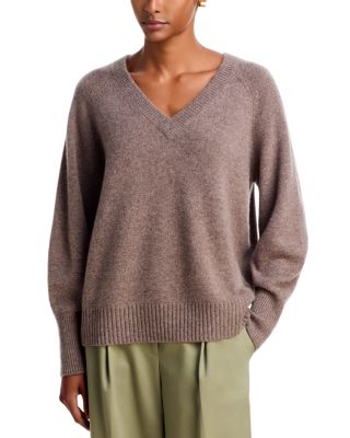 V Neck Raglan Balloon Sleeve Sweater