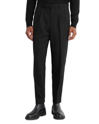Strap Tapered Fit Belted Pleat Trousers