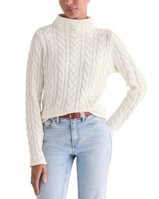 Mock Neck Cotton Knit Sweater