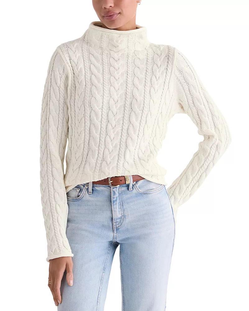 Vineyard Vines Mock Neck Cotton Knit Sweater