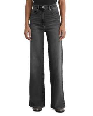 Jas High Rise Wide Leg Jeans in Washed Grey
