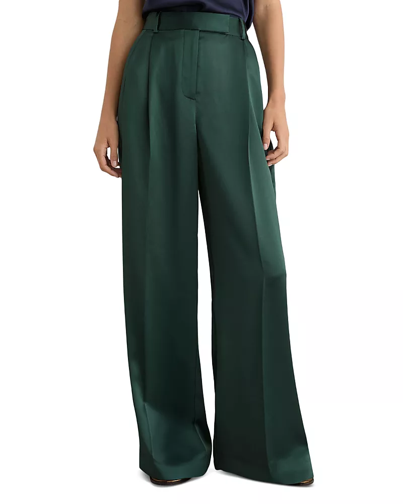 Reiss Petites Zadie Wide Leg Satin Pants