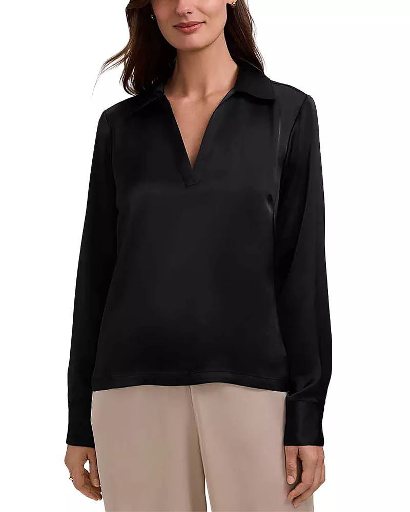 Foxcroft Talia Long Sleeve Polo Top