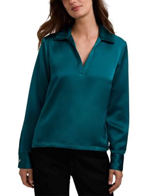 Foxcroft Talia Long Sleeve Polo Top