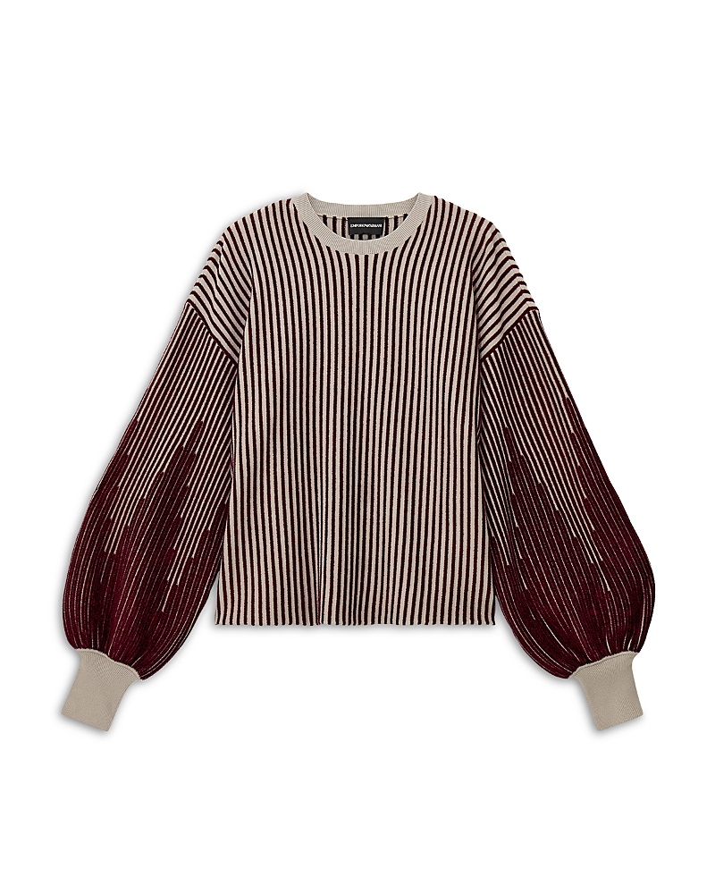 Emporio Armani Bicolor Crewneck Sweater In Multi