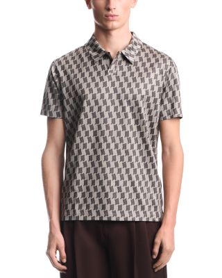 Check Pattern No Button Jersey Polo Shirt