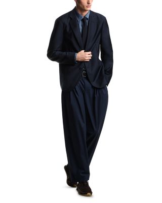 Single Breasted Virgin Wool & Silk Satin Blazer