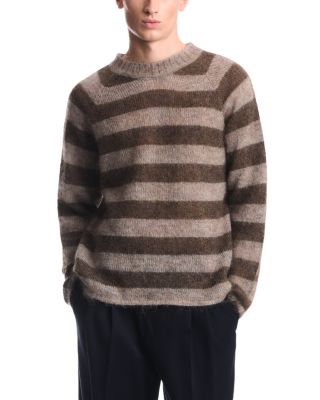 Wool Blend Stripe Crewneck Sweater
