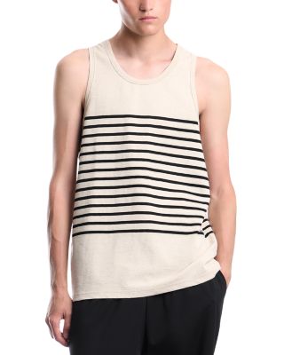 Cotton & Linen Stripe Crewneck Tank Top