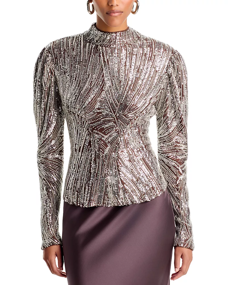 Rabanne Sequin Long Sleeve Top