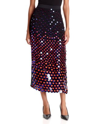 Silk Embellished Pencil Skirt