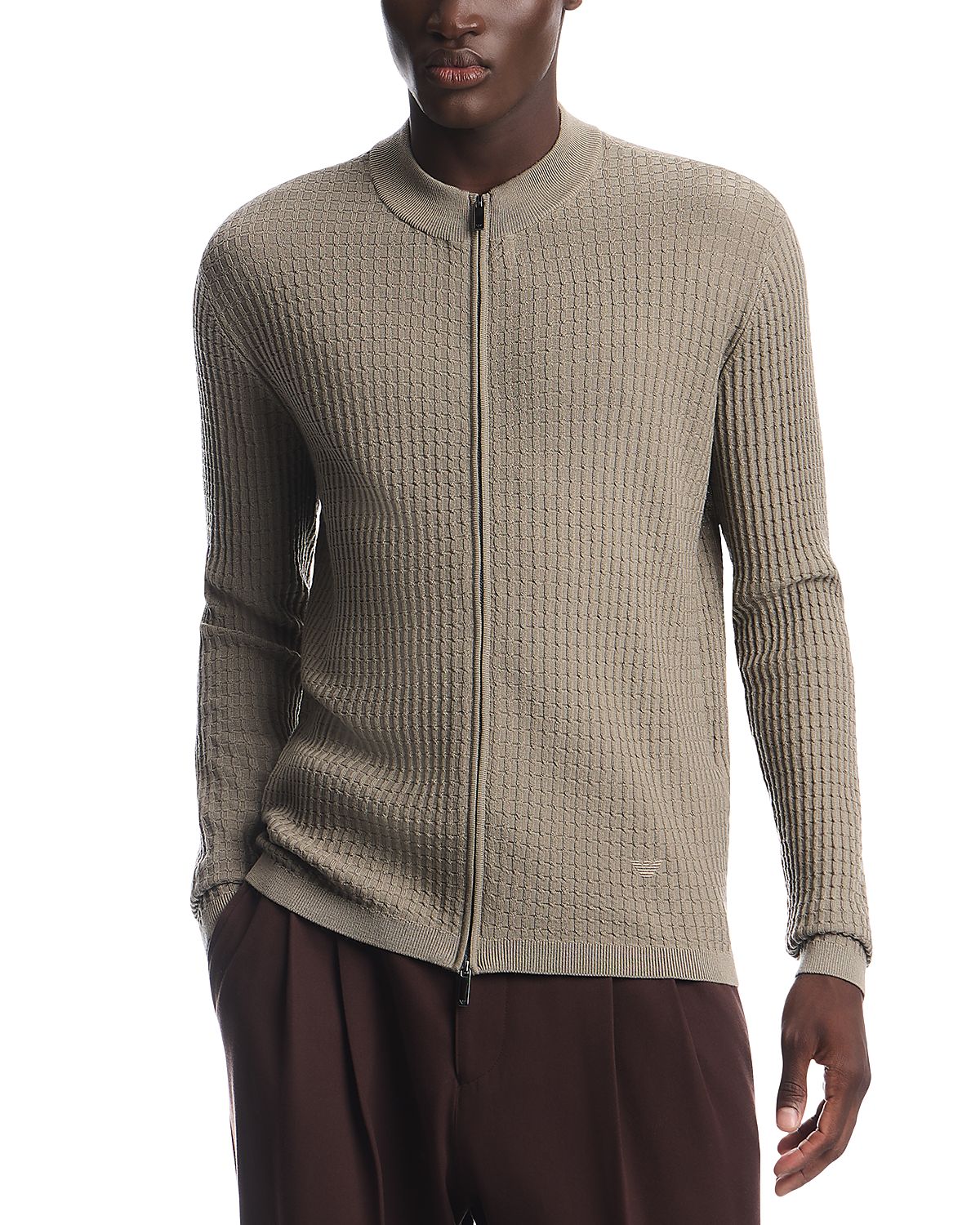Emporio Armani Virgin Wool Fancy Stitch Cardigan