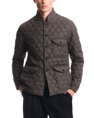Wool Stand Collar Quilted Blouson Jacket