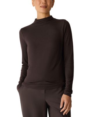 Eileen Fisher Funnel Neck Long Sleeve Tee